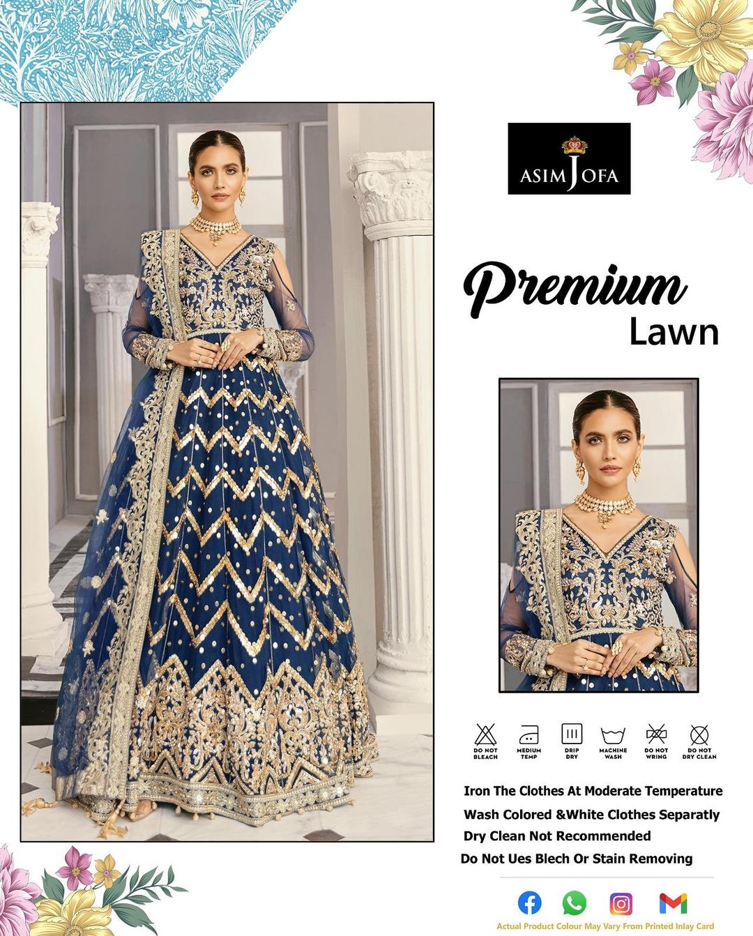 3 Pcs Women's Unstitched Sequins Embroidered Suit