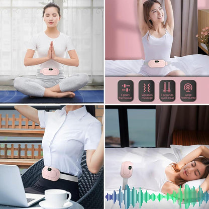 Portable electric period cramp heating belt, for wellness and self care