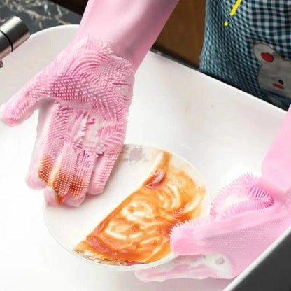 Silicone dish washing gloves