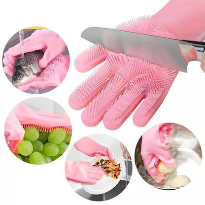 Silicone dish washing gloves