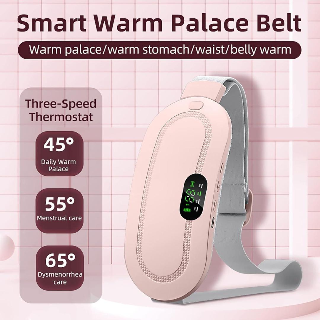 Portable electric period cramp heating belt, for wellness and self care